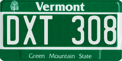 VT license plate DXT308