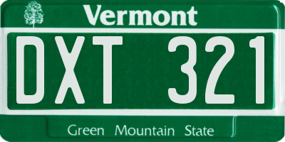 VT license plate DXT321