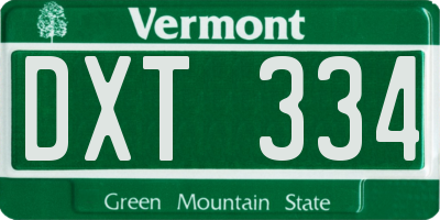 VT license plate DXT334