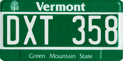 VT license plate DXT358