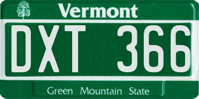 VT license plate DXT366