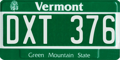 VT license plate DXT376