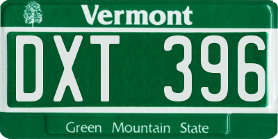 VT license plate DXT396