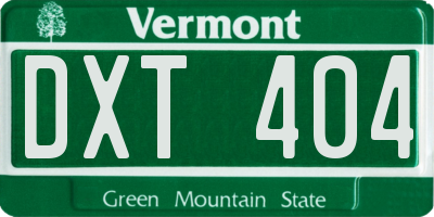VT license plate DXT404