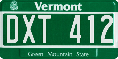VT license plate DXT412