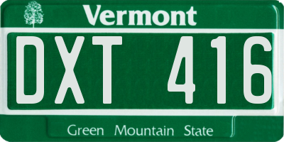 VT license plate DXT416
