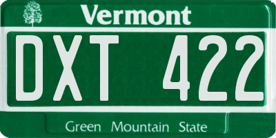 VT license plate DXT422