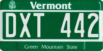 VT license plate DXT442