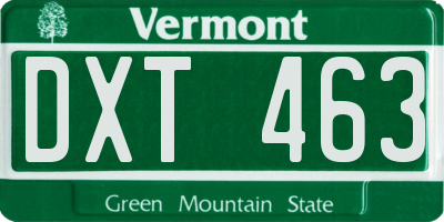 VT license plate DXT463