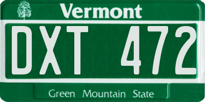 VT license plate DXT472