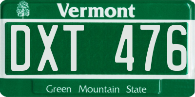 VT license plate DXT476