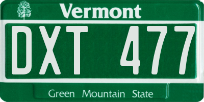 VT license plate DXT477