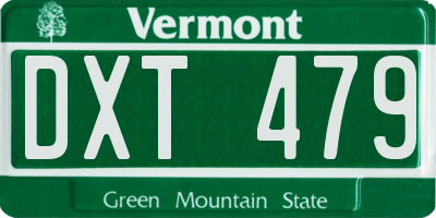 VT license plate DXT479