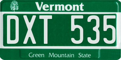 VT license plate DXT535