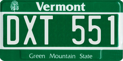 VT license plate DXT551