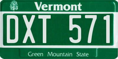 VT license plate DXT571