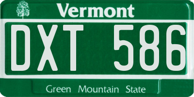 VT license plate DXT586