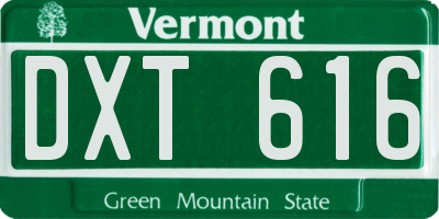 VT license plate DXT616