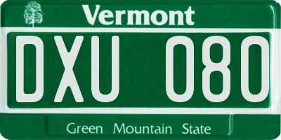 VT license plate DXU080