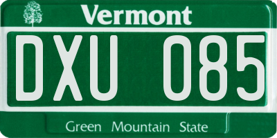 VT license plate DXU085