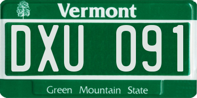 VT license plate DXU091