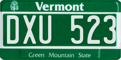 VT license plate DXU523