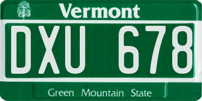 VT license plate DXU678