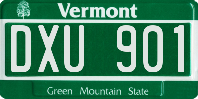 VT license plate DXU901