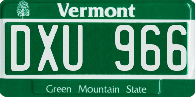 VT license plate DXU966