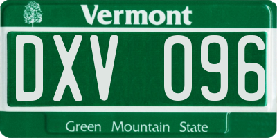 VT license plate DXV096