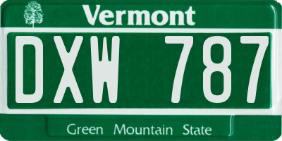VT license plate DXW787