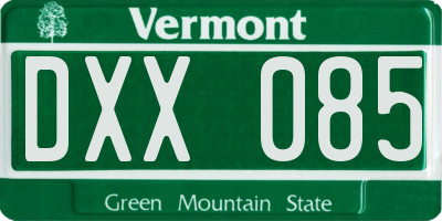 VT license plate DXX085