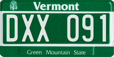 VT license plate DXX091
