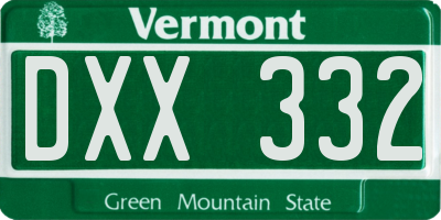 VT license plate DXX332