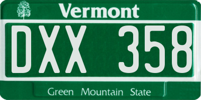 VT license plate DXX358