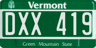 VT license plate DXX419