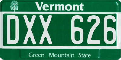 VT license plate DXX626