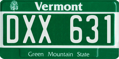 VT license plate DXX631