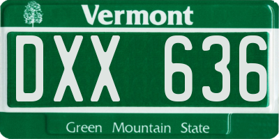 VT license plate DXX636