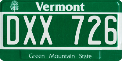 VT license plate DXX726