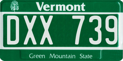 VT license plate DXX739
