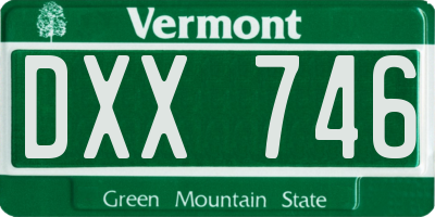 VT license plate DXX746