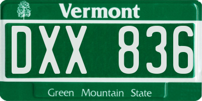 VT license plate DXX836