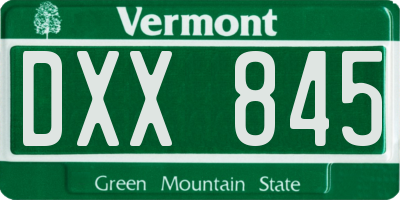 VT license plate DXX845