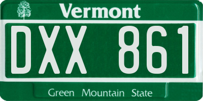 VT license plate DXX861