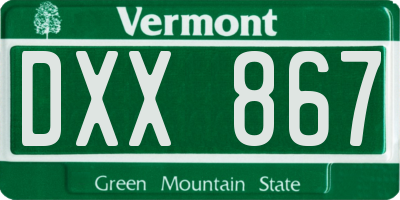 VT license plate DXX867