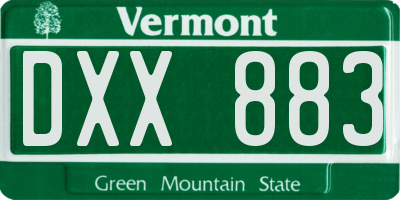 VT license plate DXX883