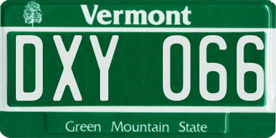 VT license plate DXY066