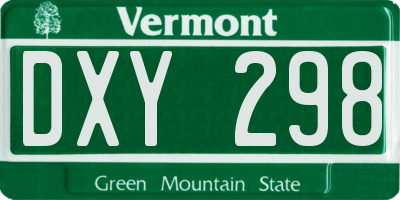 VT license plate DXY298