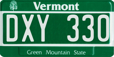 VT license plate DXY330